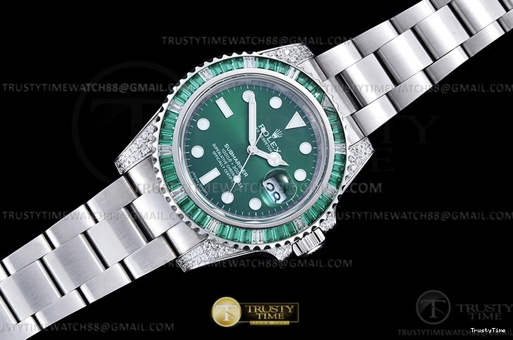 0219 Bright Submariner 116610LV 904L Dia SS SS Grn Noob VR 1083